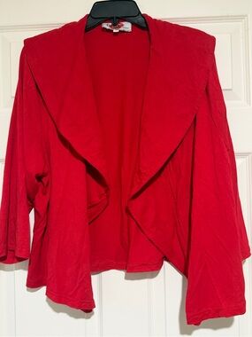 Gayla Bentley Red Draped Open-Front Women's Shrug